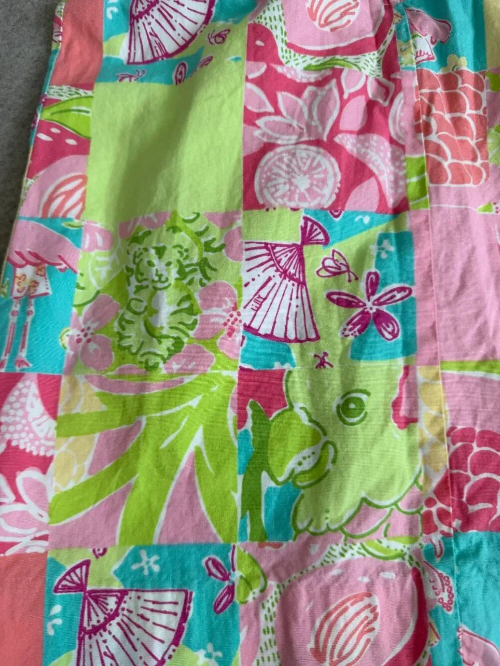 LILLY PULITZER Girls Vintage Multi Crazy Quilt Dress Size 8